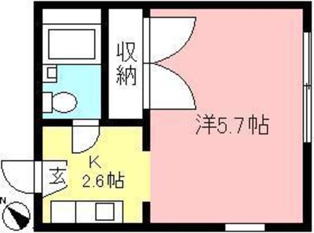 グリーンハイツ(1K/1階)の間取り写真