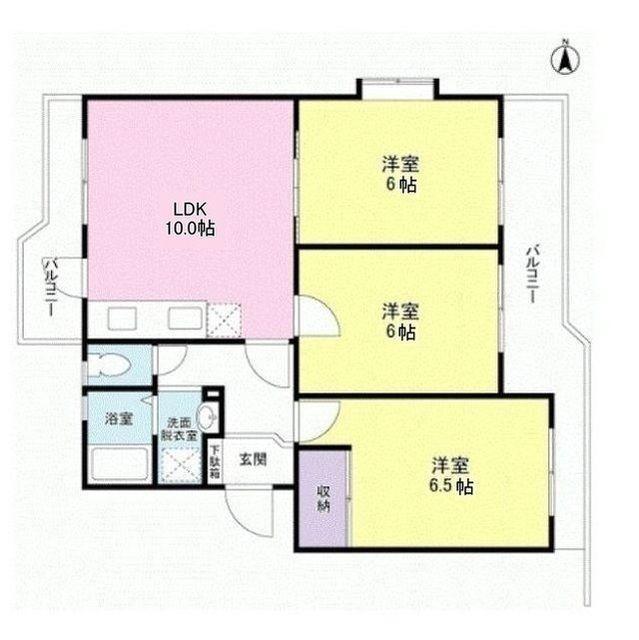 市ヶ谷加賀町アパート(3LDK/3階)の間取り写真