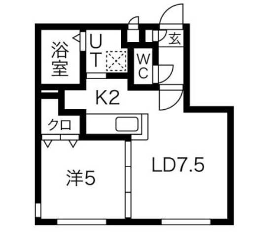 デイズ山鼻(1LDK/3階)の間取り写真