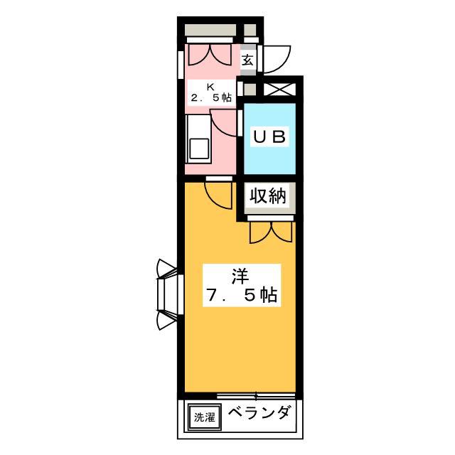 レオパード立川(1K/2階)の間取り写真