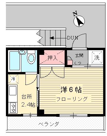 第2木村ビル(1K/3階)の間取り写真