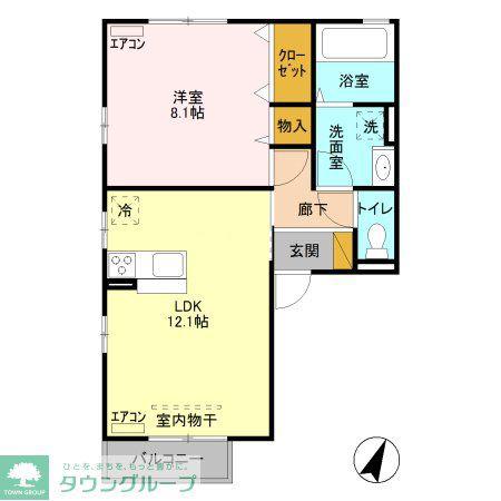 グランジェ II(1LDK/2階)の間取り写真