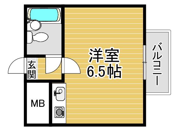シャンクレール塚本(ワンルーム/3階)の間取り写真
