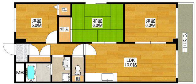 AMOUR桃山台(3LDK/4階)の間取り写真