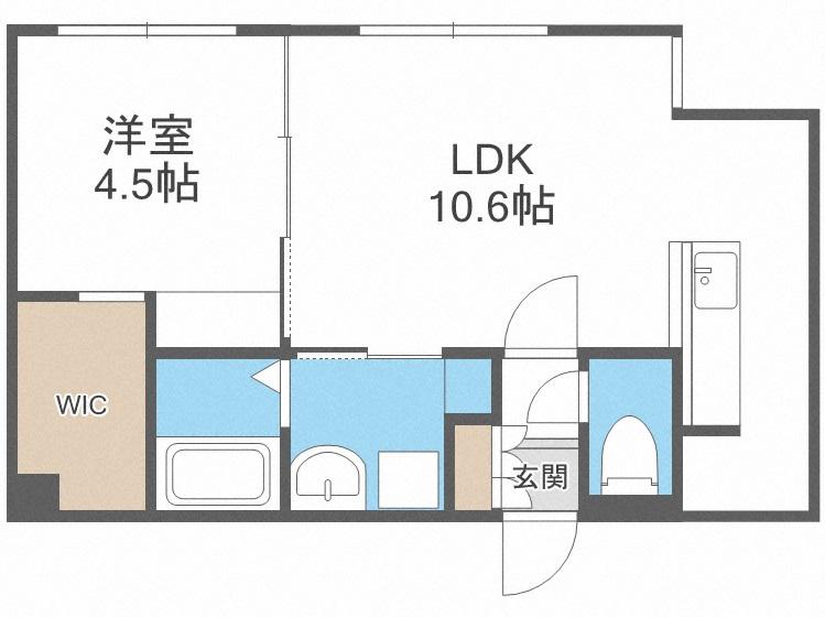 オルセーリュクス豊平(1LDK/3階)の間取り写真