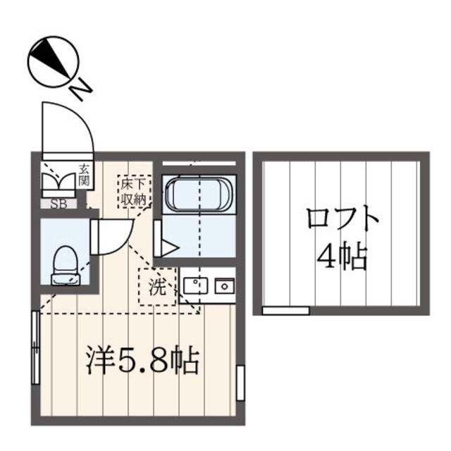 グランドヒルズ山手A(ワンルーム/1階)の間取り写真