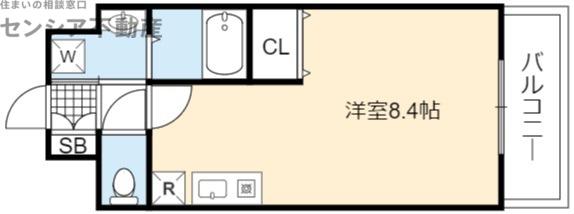 リヴシティ深江橋(ワンルーム/3階)の間取り写真