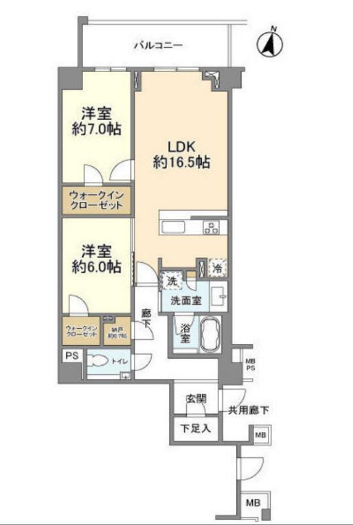 ブランズ渋谷常盤松(2LDK/1階)の間取り写真