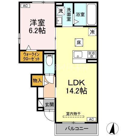 プレジール(1LDK/1階)の間取り写真