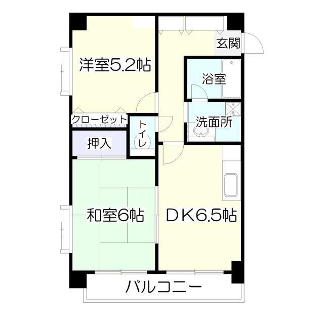 第二斎藤マンション(2DK/3階)の間取り写真