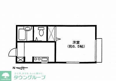 コーポアミ(1K/1階)の間取り写真
