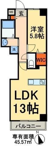 ソフィアコート(1LDK/2階)の間取り写真