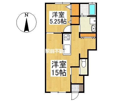 MAISON PROS(1LDK/1階)の間取り写真