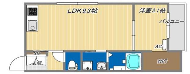 NETーK江井島(1LDK/2階)の間取り写真