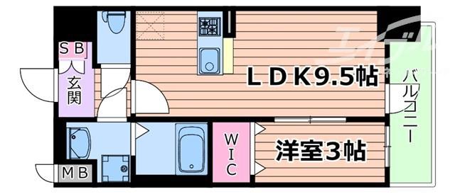 ファーストフィオーレ三国II(1LDK/8階)の間取り写真