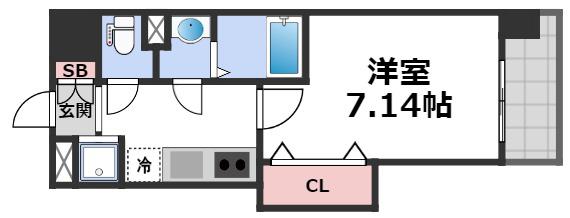 LUXE布施駅前(1K/8階)の間取り写真