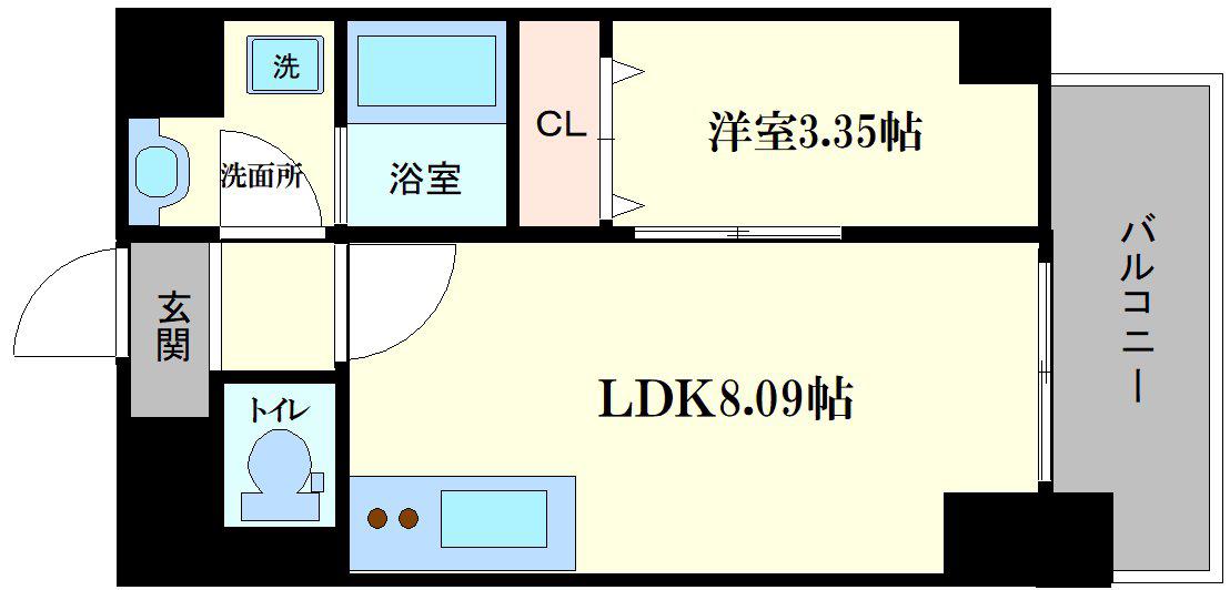 GRAND STEADY新梅田(1LDK/6階)の間取り写真