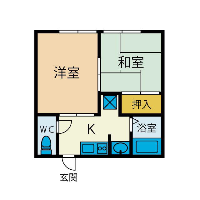 CHATEAU OH HISSE(2K/1階)の間取り写真