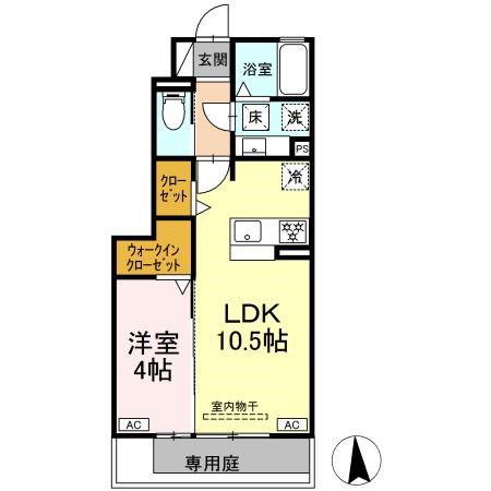 D-ROOM北島町(1LDK/1階)の間取り写真