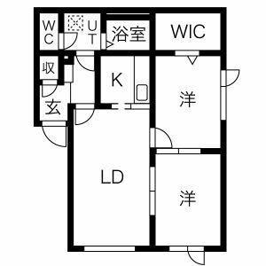 パレス・グリーンコム二十番館(2LDK/1階)の間取り写真