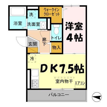 CHARMANT COURT M´S 3(1DK/3階)の間取り写真