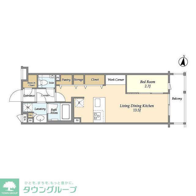 コンフォリア北沢(1LDK/2階)の間取り写真