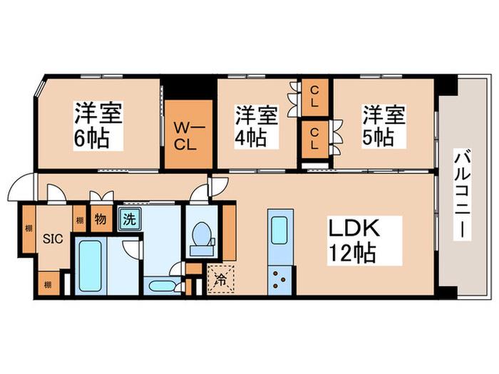 グローベルザ一橋学園レジデンス(3LDK/2階)の間取り写真
