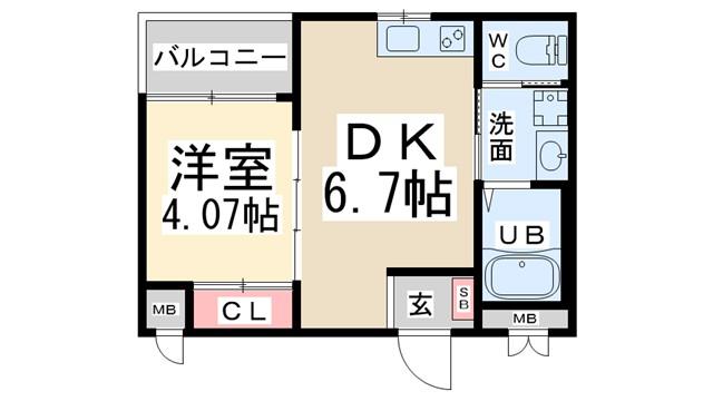 RIVAGE KAWANISHI(1DK/2階)の間取り写真
