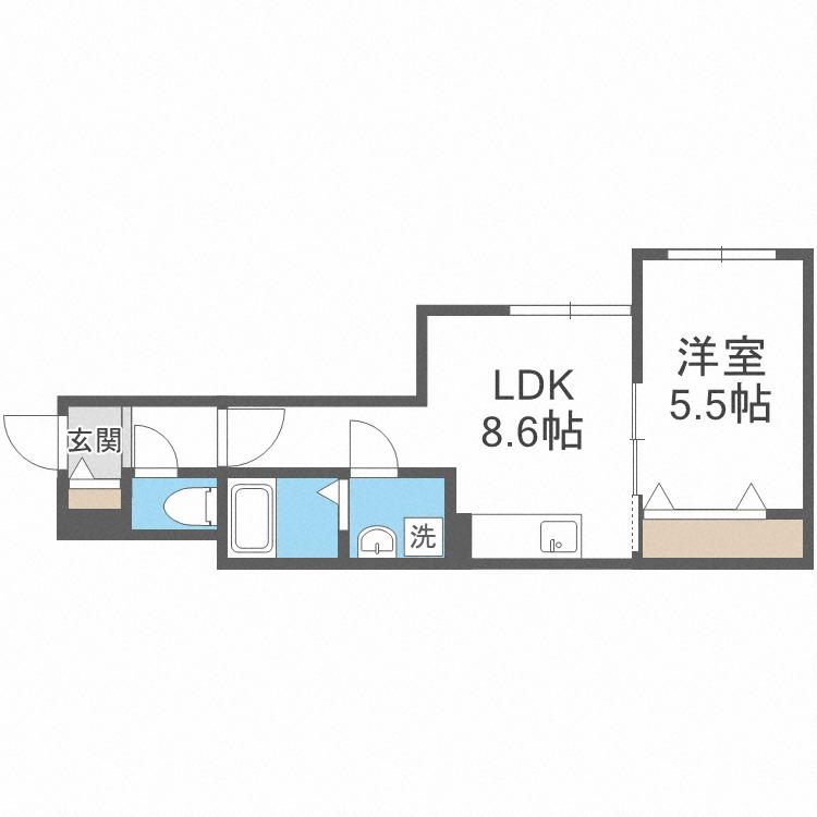 ASTER TOYOHIRA(1LDK/2階)の間取り写真