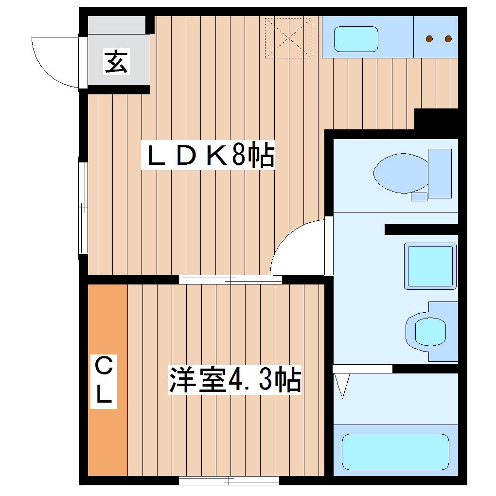 ラフィーノ河原町(1LDK/1階)の間取り写真