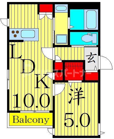 メゾン・エスポワール町屋(1LDK/1階)の間取り写真