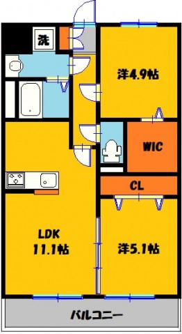 RAFFINE IV(2LDK/1階)の間取り写真