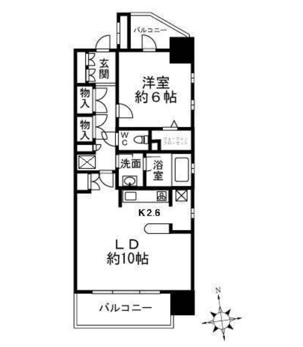 ルジェンテ白金台(1LDK/9階)の間取り写真