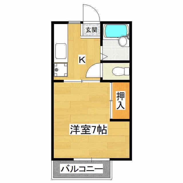めぞん霞(1K/2階)の間取り写真