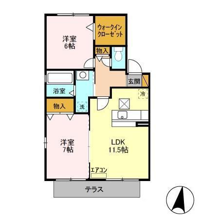 さくらコート(2LDK/1階)の間取り写真