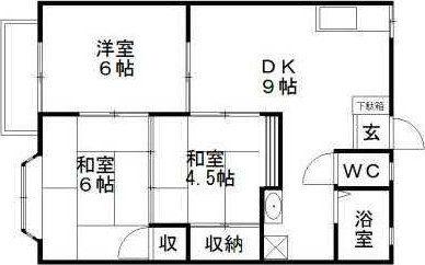 カンパーニュA(3DK/2階)の間取り写真