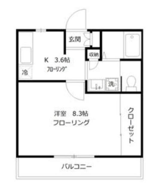 オリーブハウス(1K/1階)の間取り写真
