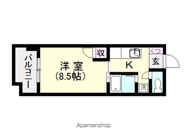 スタシオン西田(1K/5階)の間取り写真