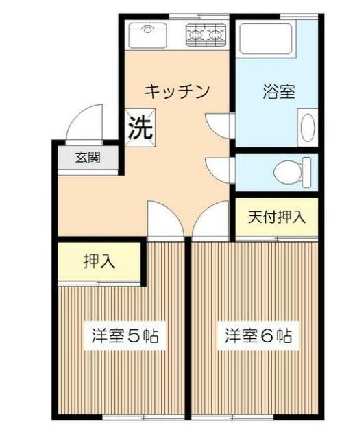 水谷ビル(2K/4階)の間取り写真