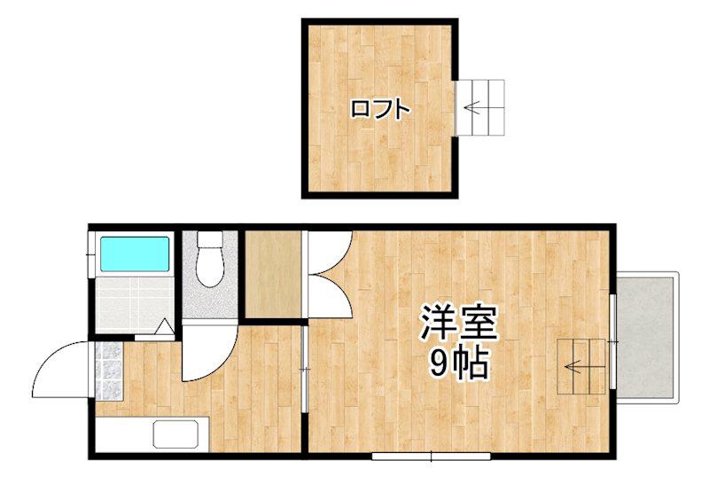 エクセルA棟(1SK/2階)の間取り写真