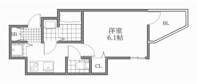 ララプレイス難波シエール(1K/3階)の間取り写真