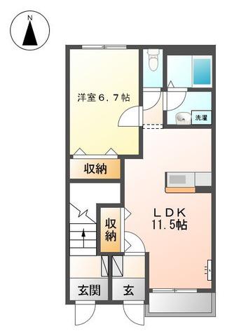 REGENBOGEN ANNEX(1LDK/1階)の間取り写真