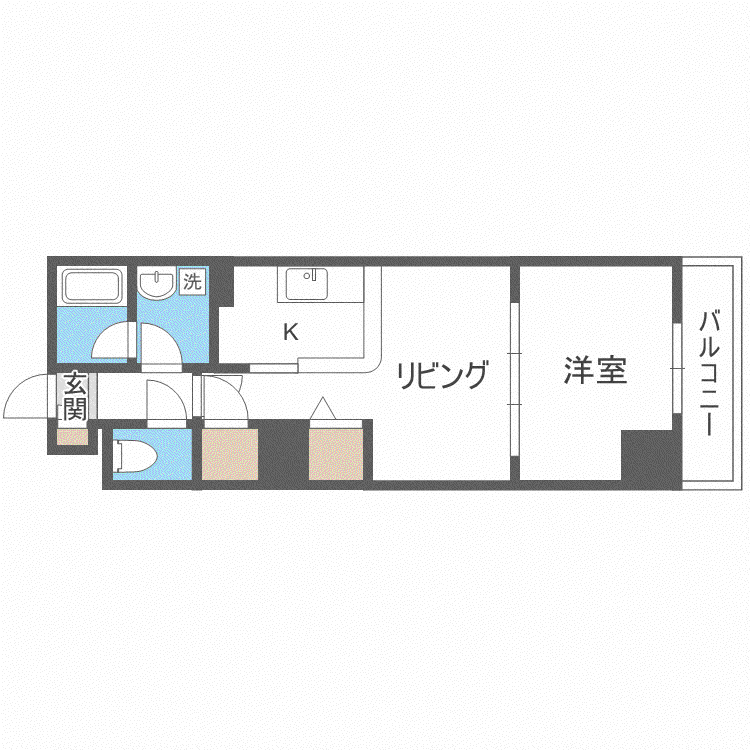 ビッグパレス南6条(1LDK/3階)の間取り写真