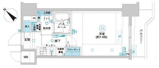 フェニックス横濱BAYGAIA(1K/6階)の間取り写真