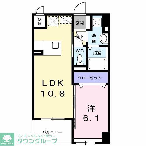 シュトラーレ 八日町(1LDK/6階)の間取り写真