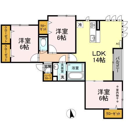 CASA FLORESTA(3LDK/2階)の間取り写真