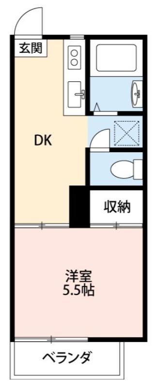 幸和ハイツ(1DK/1階)の間取り写真