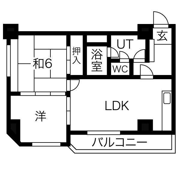 コーポ千代田(2DK/3階)の間取り写真