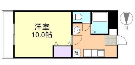 エスポワール(1K/4階)の間取り写真