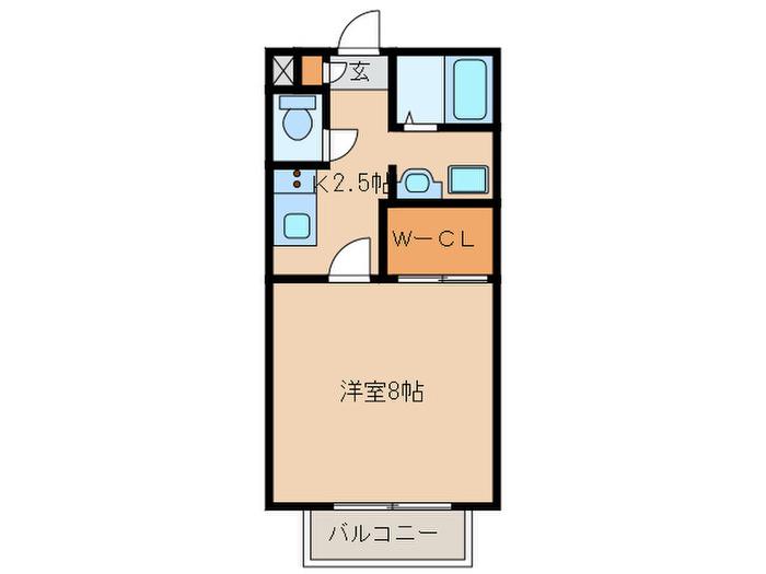 サン・FRIENDS恒川(1K/2階)の間取り写真
